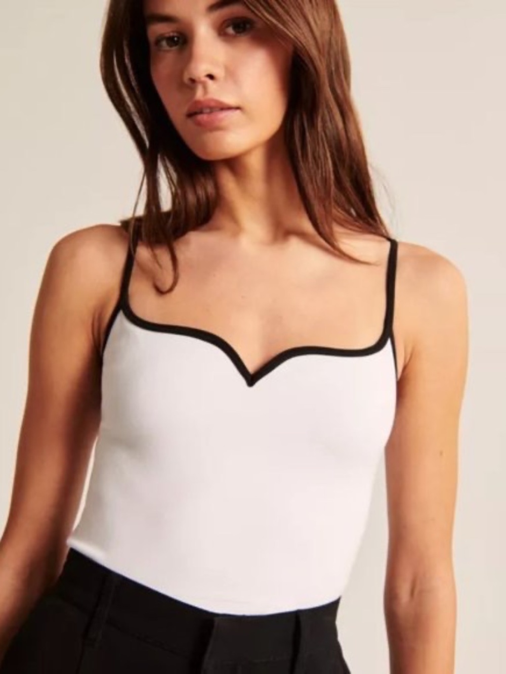 Abercrombie & Fitch White Ponte Sweetheart Crop Tank Top - Size M